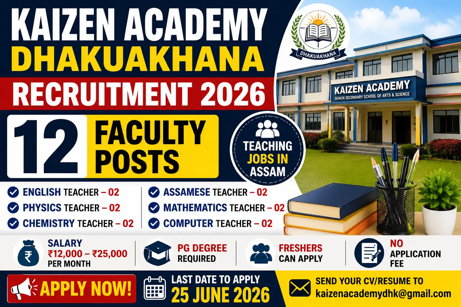 Kaizen Academy Dhakuakhana Recruitment