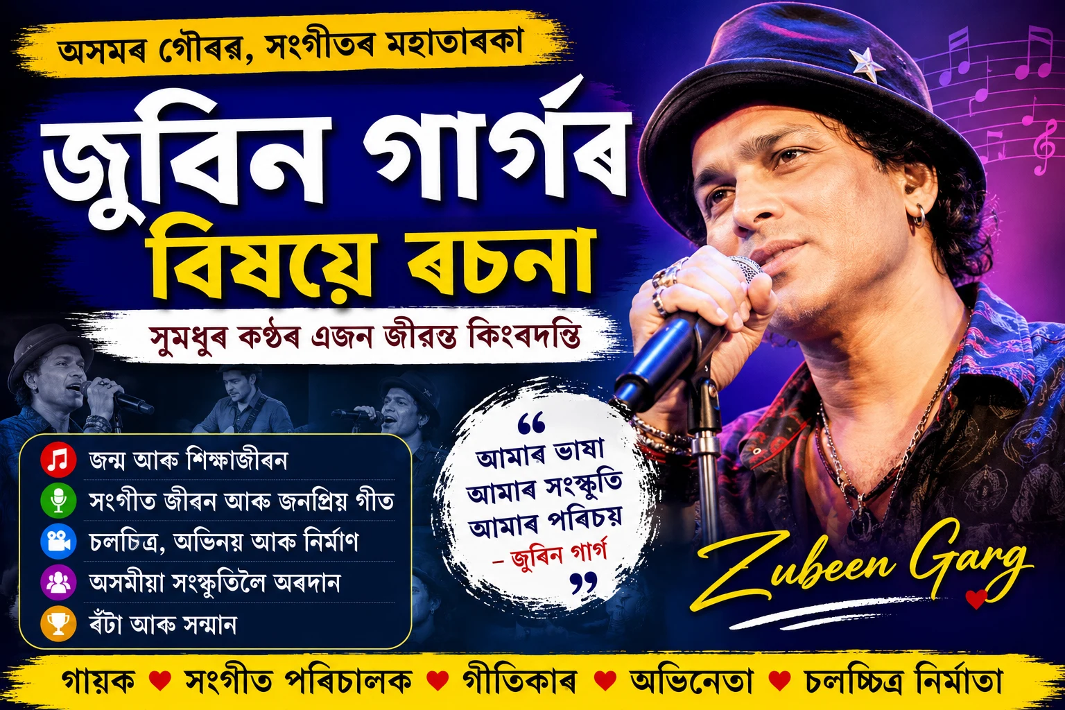 জুবিন গাৰ্গৰ বিষয়ে ৰচনা