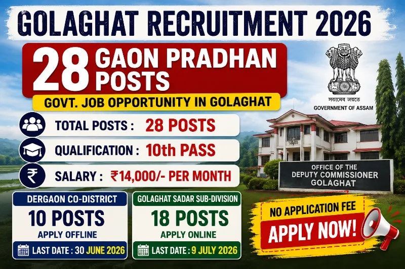 Golaghat Gaon Pradhan Recruitment