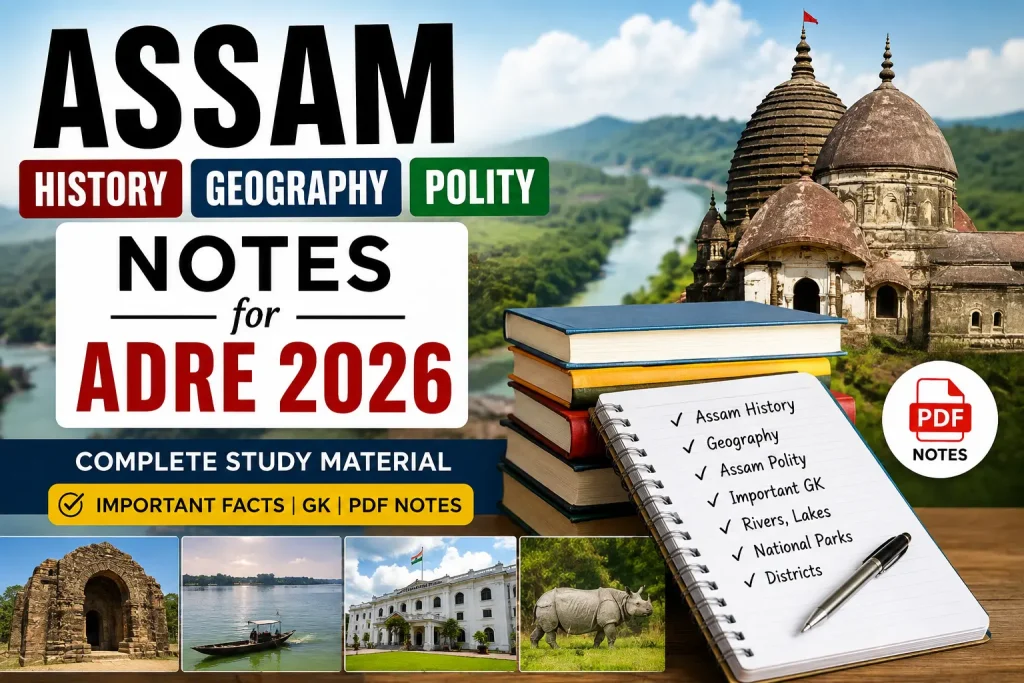 Assam History, Geography, Polity Notes for ADRE