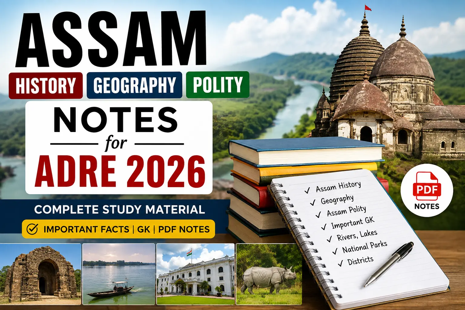 Assam History, Geography, Polity Notes for ADRE